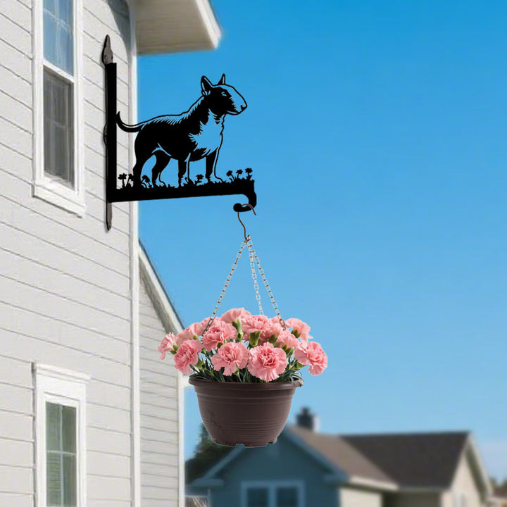 Bull Terrier Inglês - Suporte de Planta em Metal