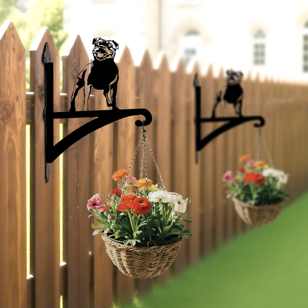 Staffordshire Bull Terrier II - Suporte de Planta em Metal