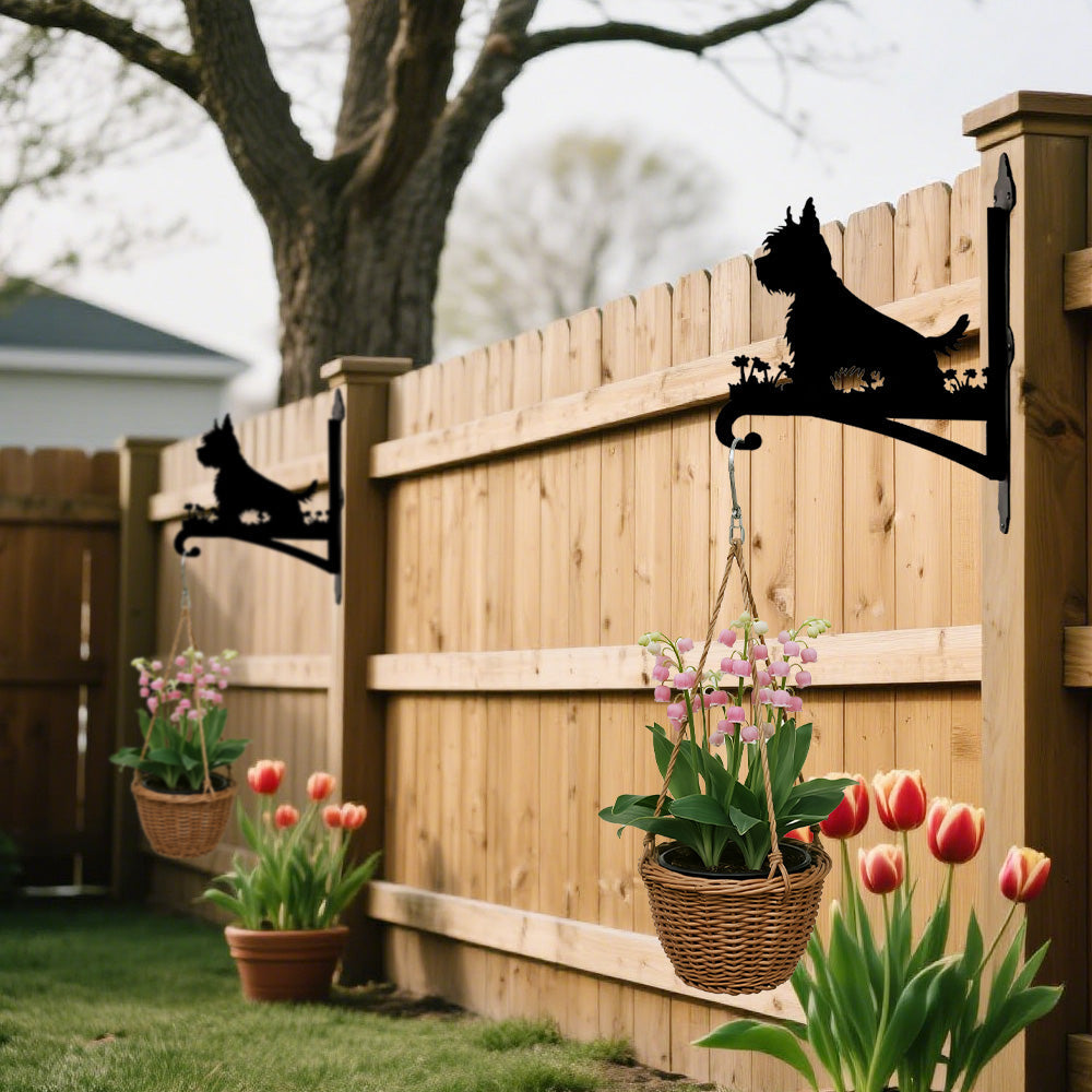 Terrier Escocês  - Suporte de Planta em Metal