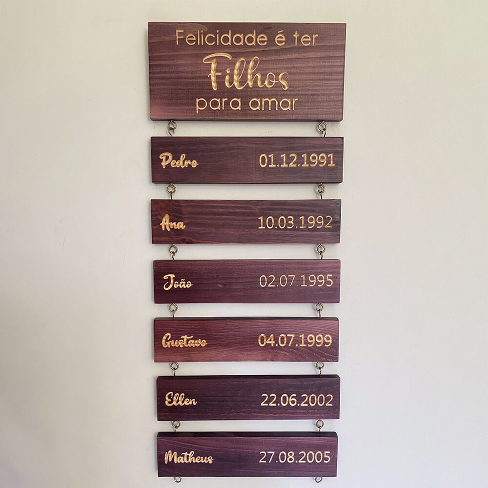 Placa de Filhos Personalizada