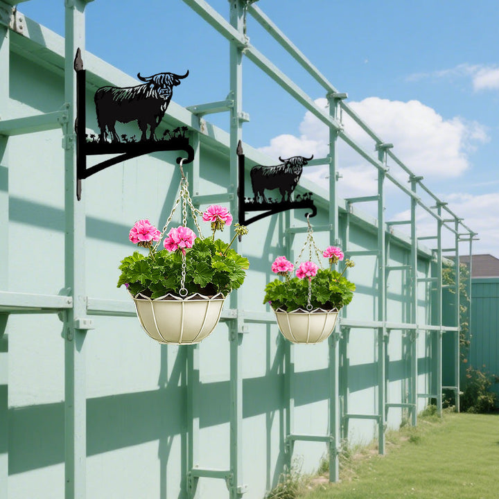 Gado Escocês - Suporte de Planta em Metal