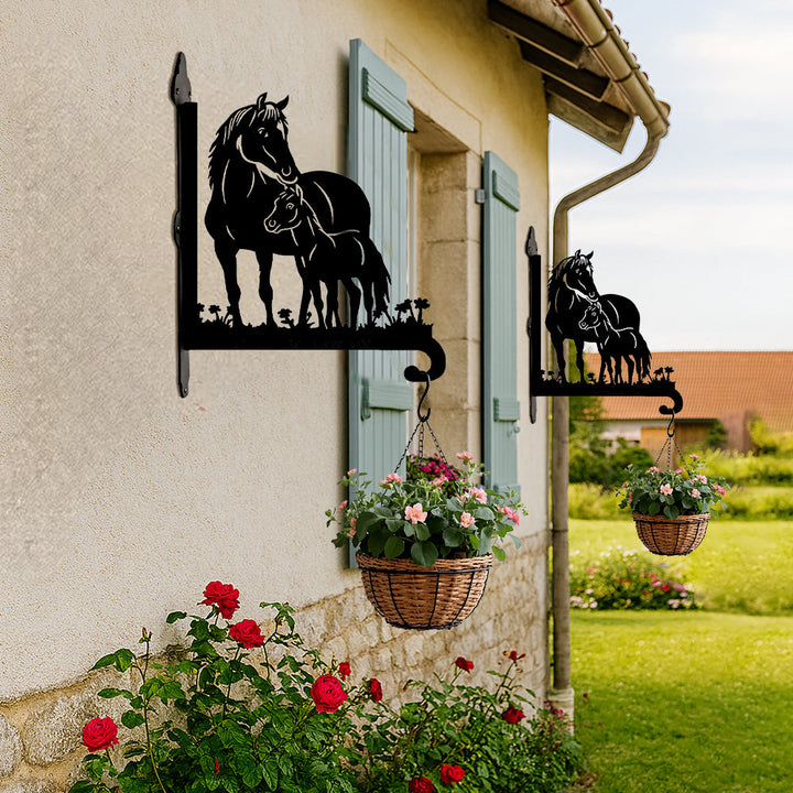 Cavalos - Suporte de Planta em Metal