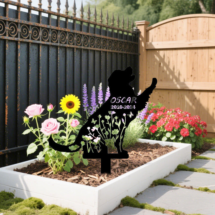 Golden Retriever - Memorial em metal — detalhe do acabamento artesanal