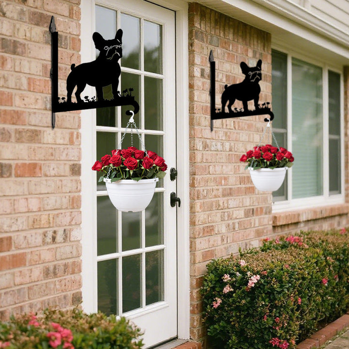 Bulldog Francês - Suporte de Planta em Metal