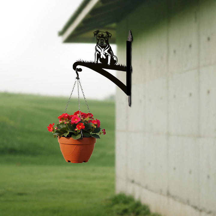 Staffordshire Bull Terrier - Suporte de Planta em Metal