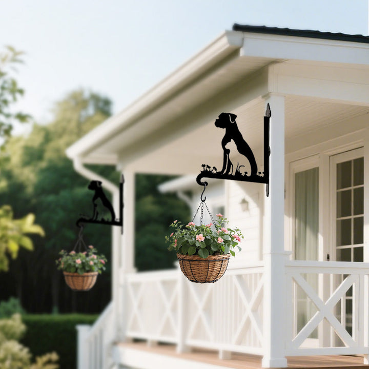 Cachorro e Gato - Suporte de Planta em Metal