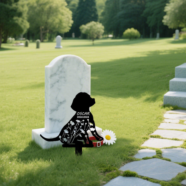 Beagle - Memorial em metal — ângulo lateral da peça