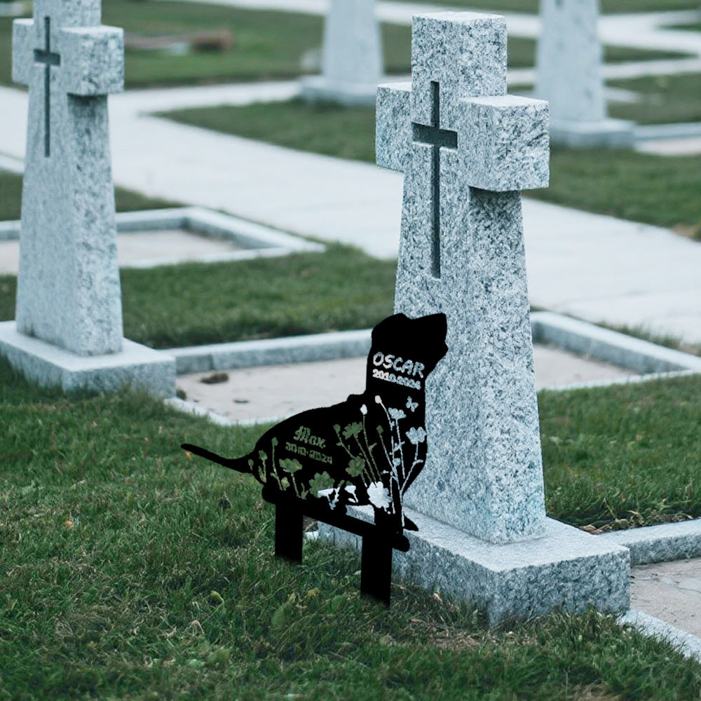 Basset Hound - Memorial em metal — ângulo lateral da peça