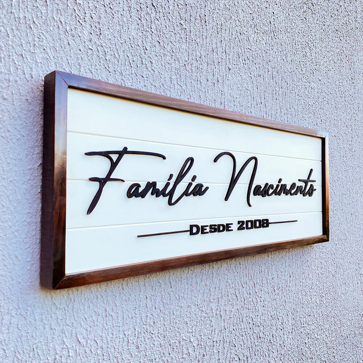 Placa Família com Moldura