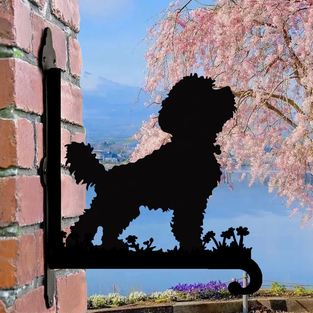 Bichon Frisé - Suporte de Planta em Metal