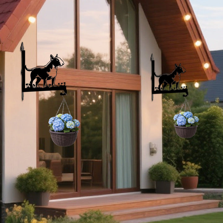 Bull Terrier Inglês - Suporte de Planta em Metal