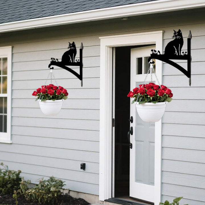 Gato Sentado - Suporte de Planta em Metal