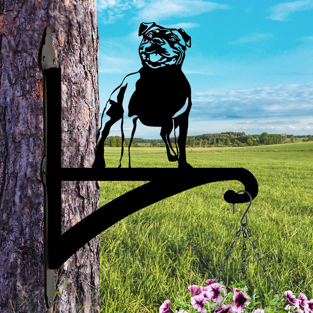 Staffordshire Bull Terrier II - Suporte de Planta em Metal