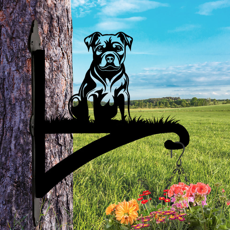 Staffordshire Bull Terrier - Suporte de Planta em Metal