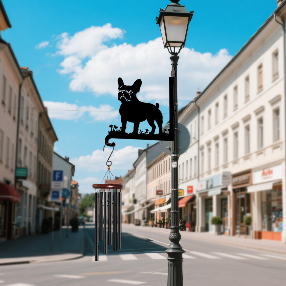 Bulldog Francês - Suporte de Planta em Metal