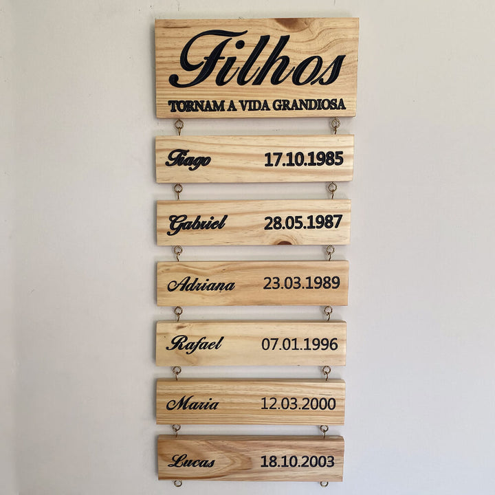 Placa de Filhos Personalizada