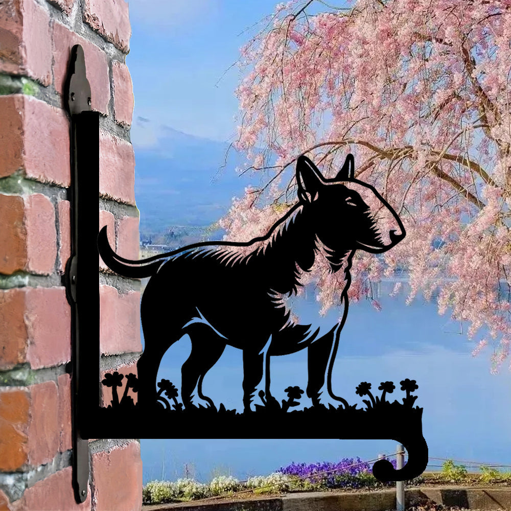 Bull Terrier Inglês - Suporte de Planta em Metal