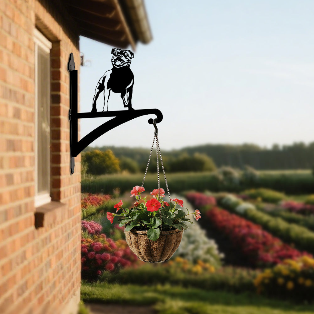 Staffordshire Bull Terrier II - Suporte de Planta em Metal
