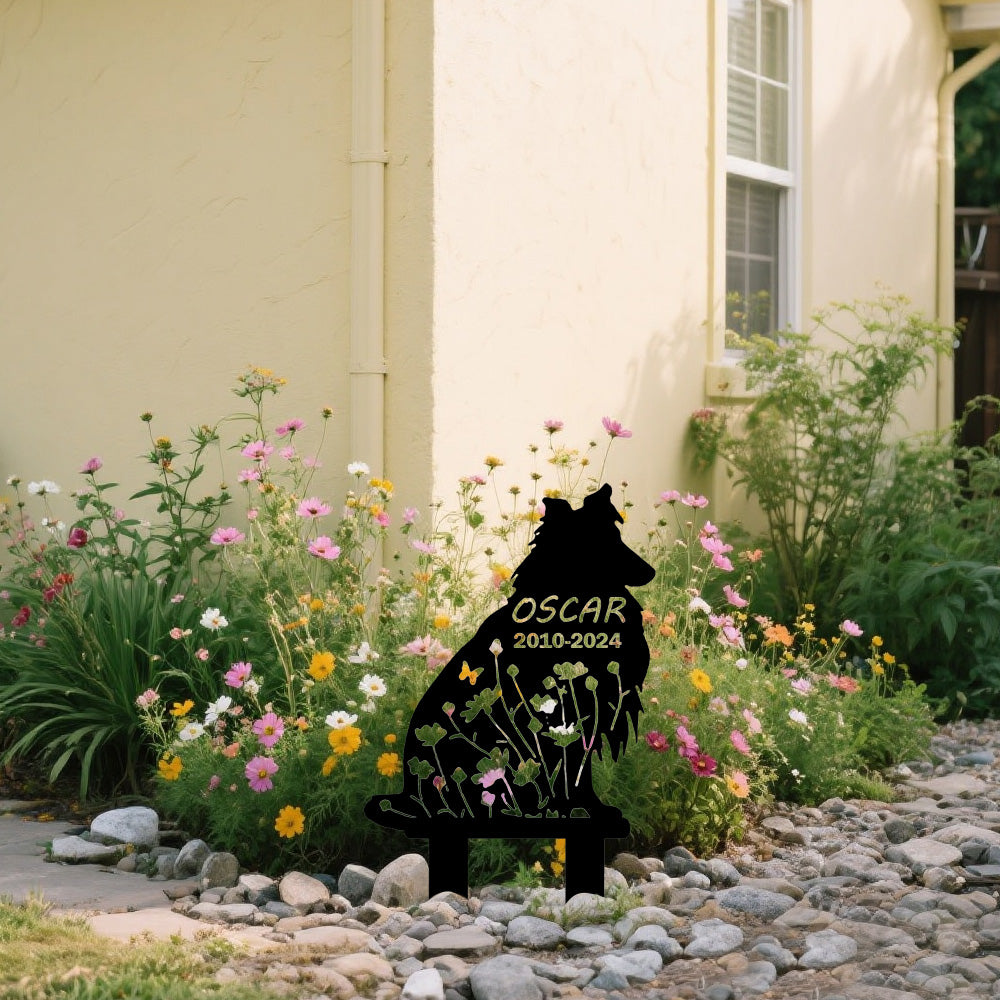 Border Collie - Memorial em metal — vista em destaque do produto