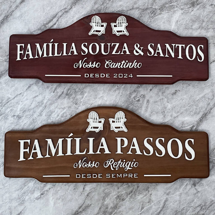 Placa de Madeira Área de Lazer — arte decorativa em primeiro plano