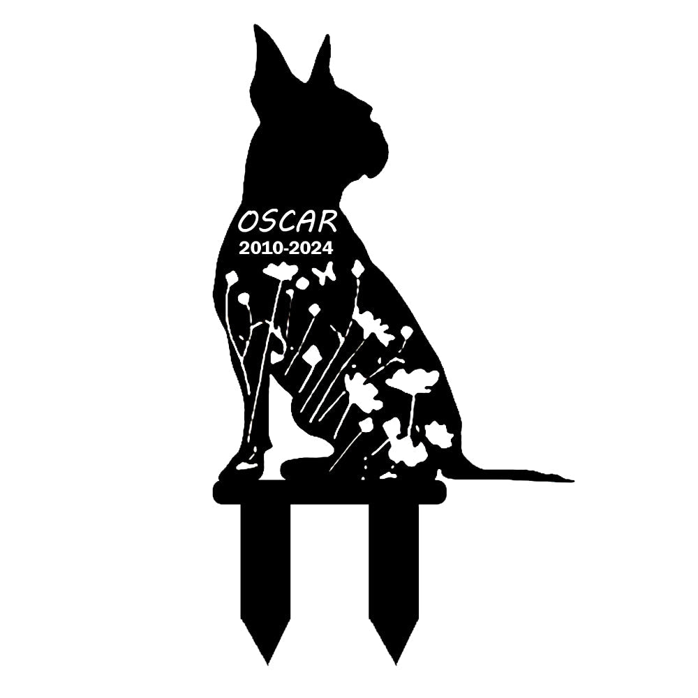 Boston Terrier - Memorial em metal — exemplo de personalização aplicada