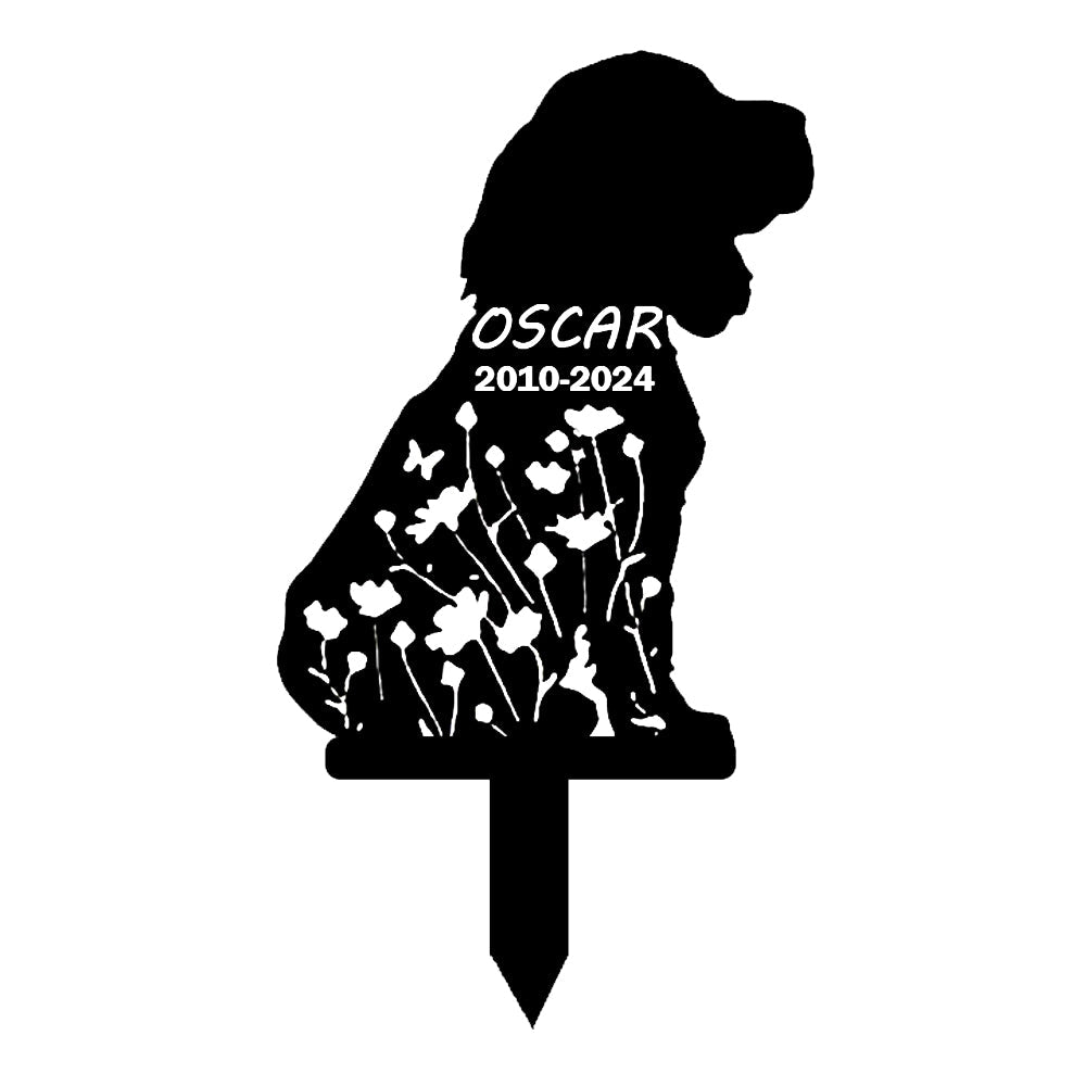 Cocker Spaniel - Memorial em metal — exemplo de personalização aplicada