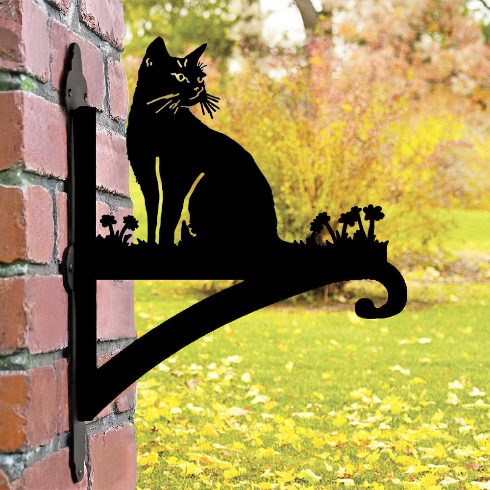 Gato Sentado - Suporte de Planta em Metal