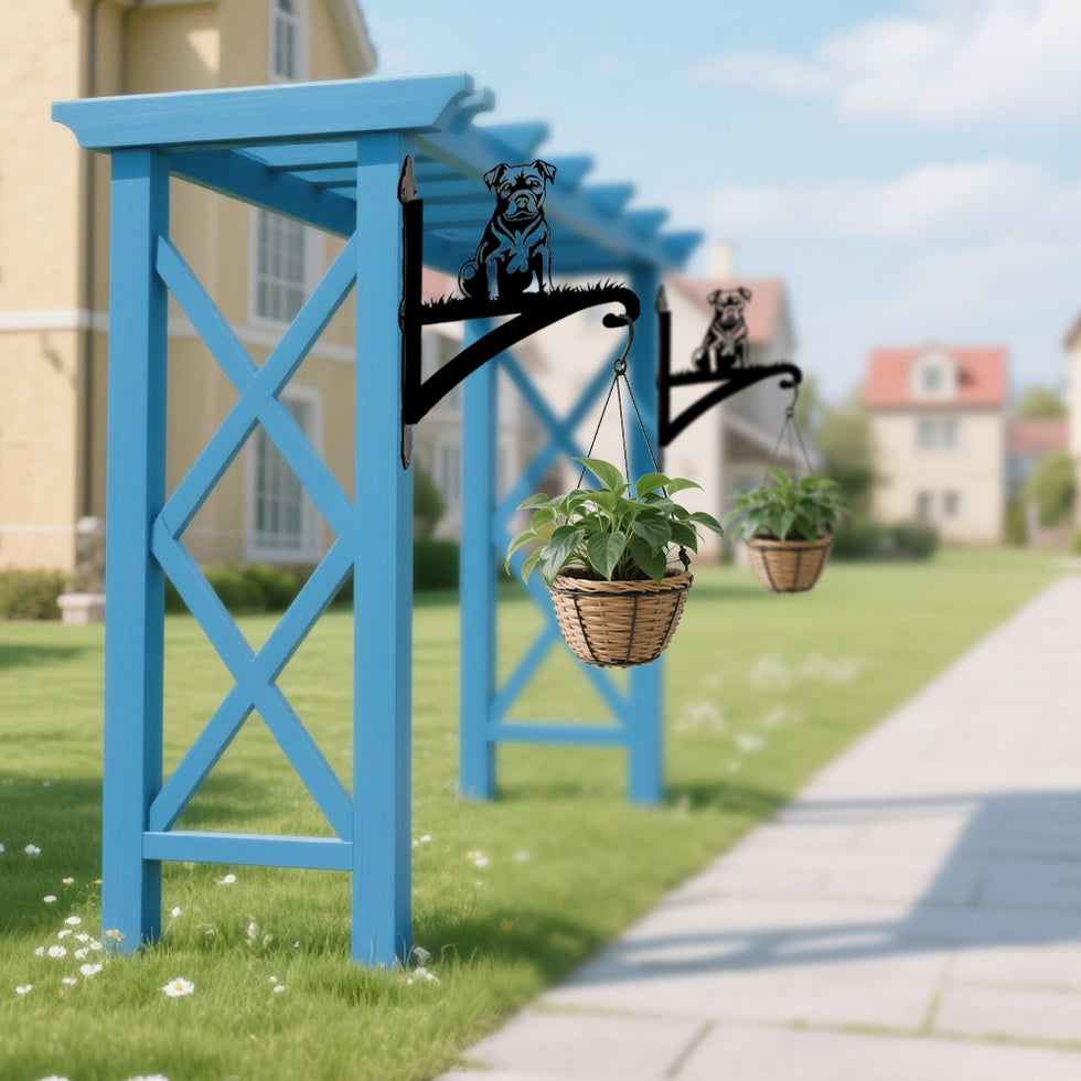 Staffordshire Bull Terrier - Suporte de Planta em Metal