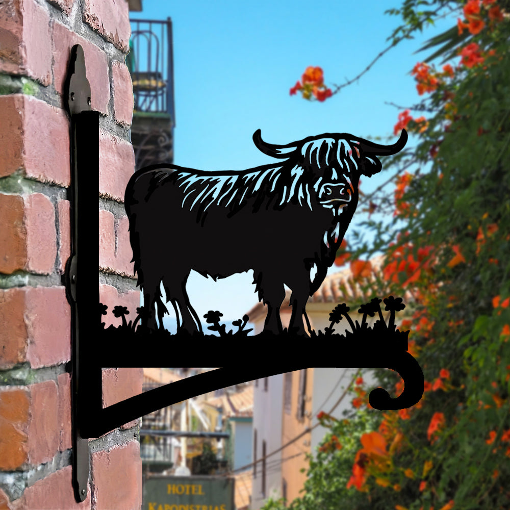 Gado Escocês - Suporte de Planta em Metal