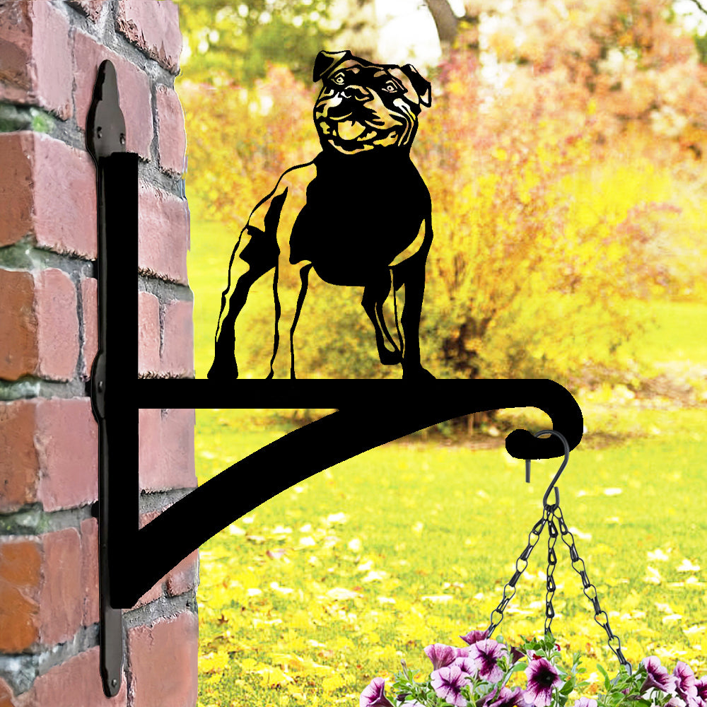 Staffordshire Bull Terrier II - Suporte de Planta em Metal