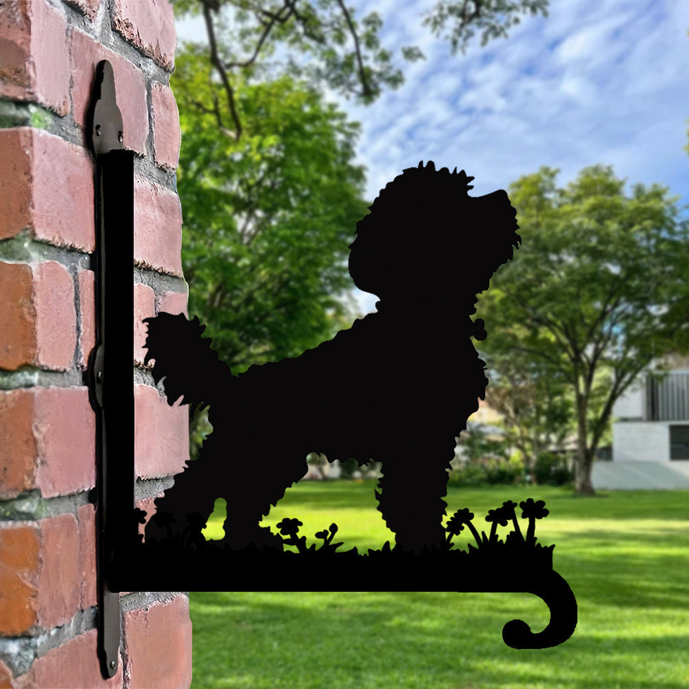 Bichon Frisé - Suporte de Planta em Metal