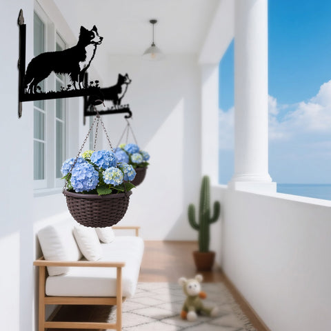 Border Collie II - Suporte de Planta em Metal