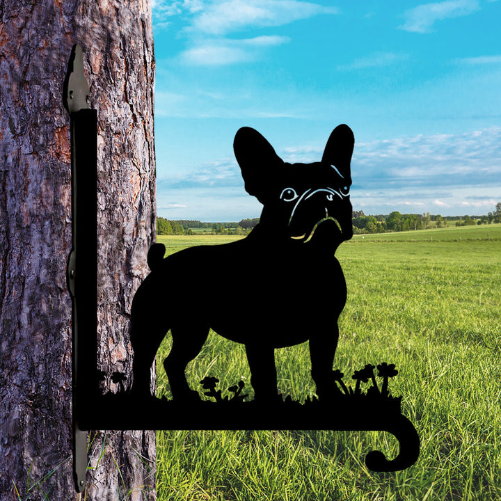 Bulldog Francês - Suporte de Planta em Metal