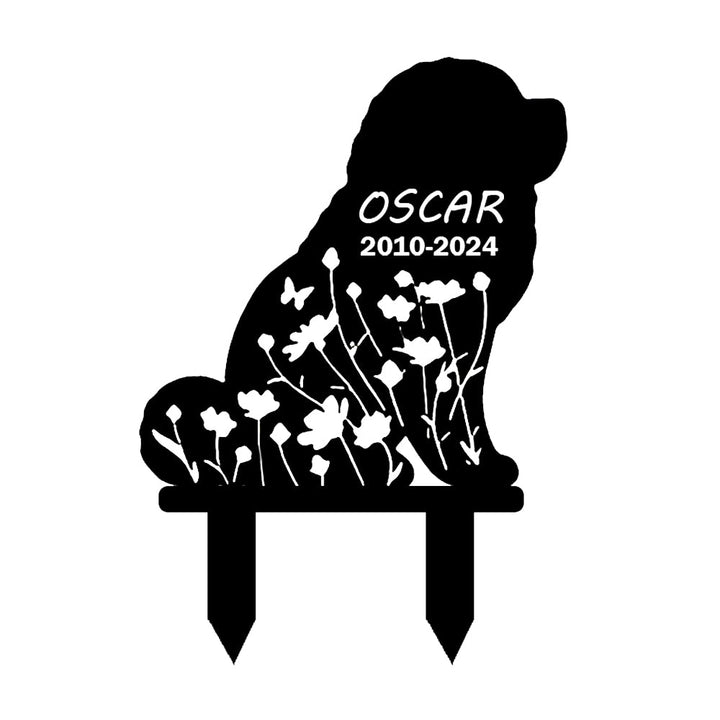 Chow Chow - Memorial em metal — exemplo de personalização aplicada