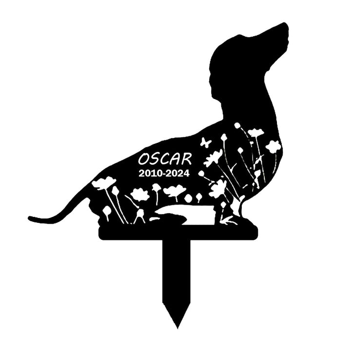 Salsicha - Memorial em metal — exemplo de personalização aplicada