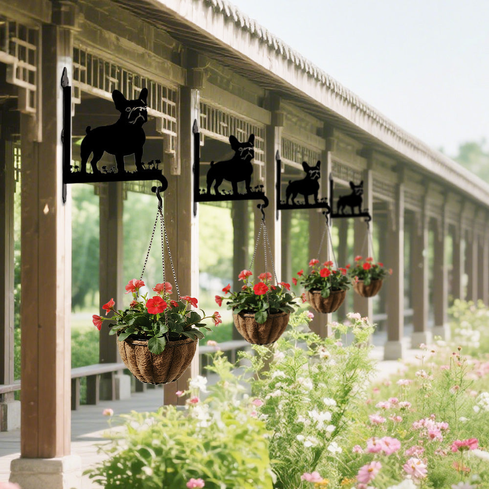 Bulldog Francês - Suporte de Planta em Metal