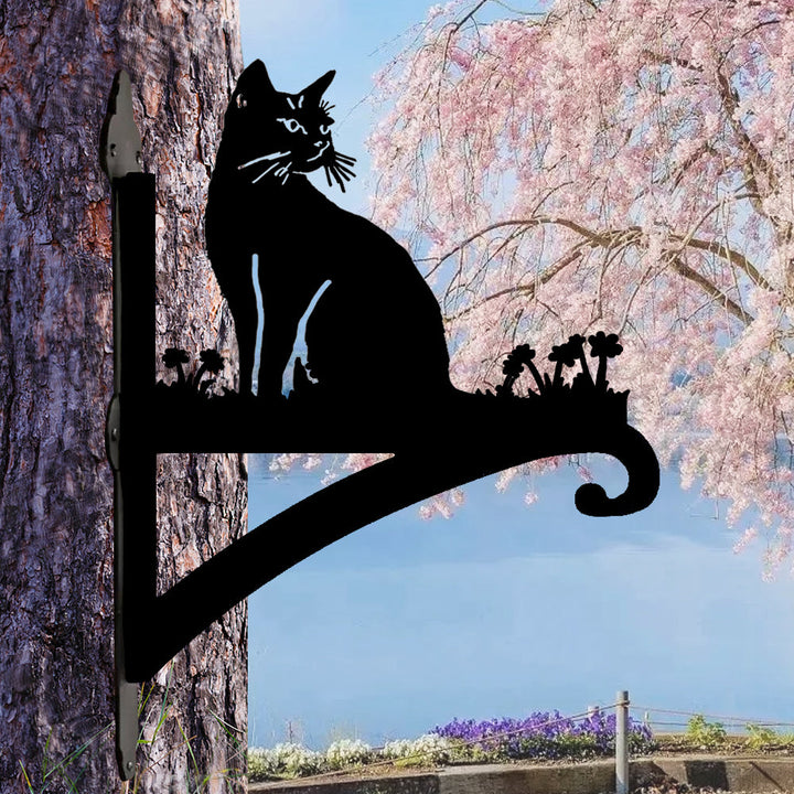 Gato Sentado - Suporte de Planta em Metal