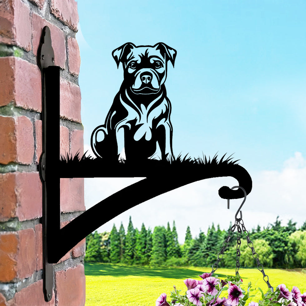 Staffordshire Bull Terrier - Suporte de Planta em Metal