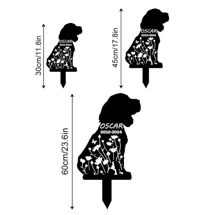 Cocker Spaniel - Memorial em metal — detalhe das bordas e contornos