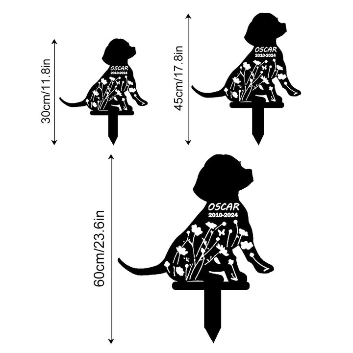 Beagle - Memorial em metal — detalhe das bordas e contornos