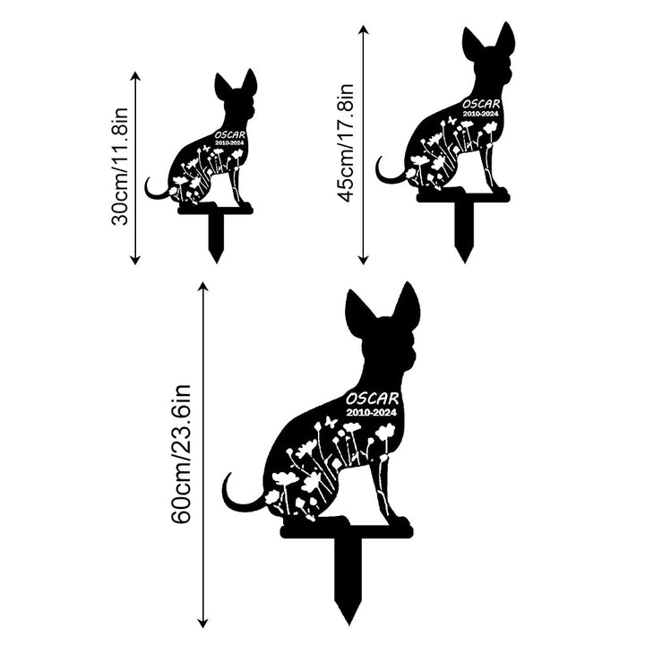 Chihuahua - Memorial em metal — detalhe das bordas e contornos