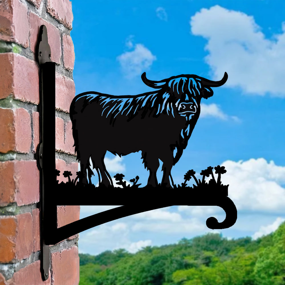 Gado Escocês - Suporte de Planta em Metal