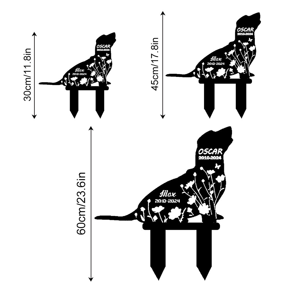 Basset Hound - Memorial em metal — detalhe das bordas e contornos