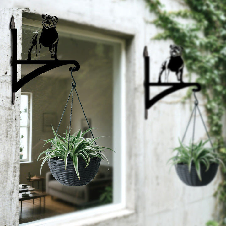 Staffordshire Bull Terrier II - Suporte de Planta em Metal