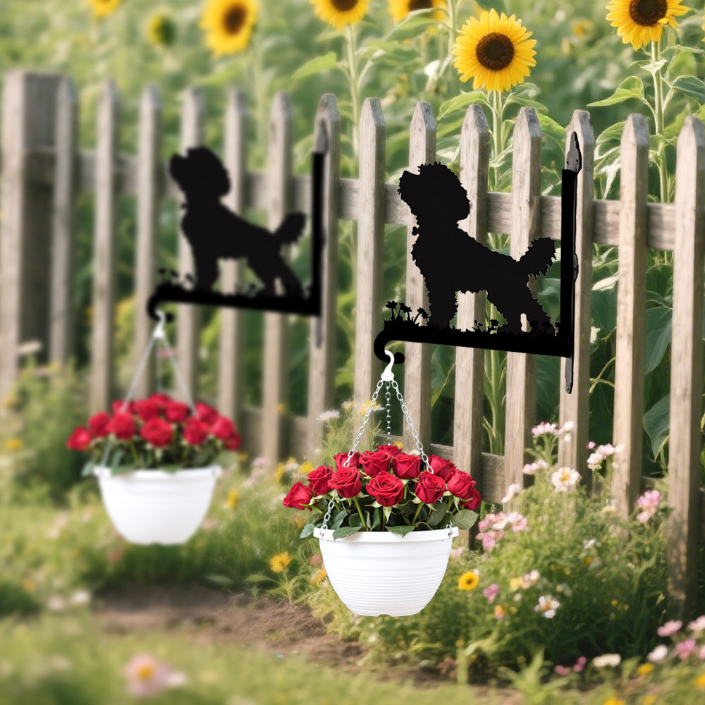 Bichon Frisé - Suporte de Planta em Metal