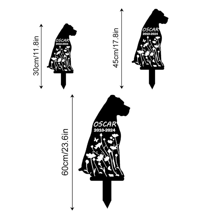 Bullmastiff - Memorial em metal — detalhe das bordas e contornos