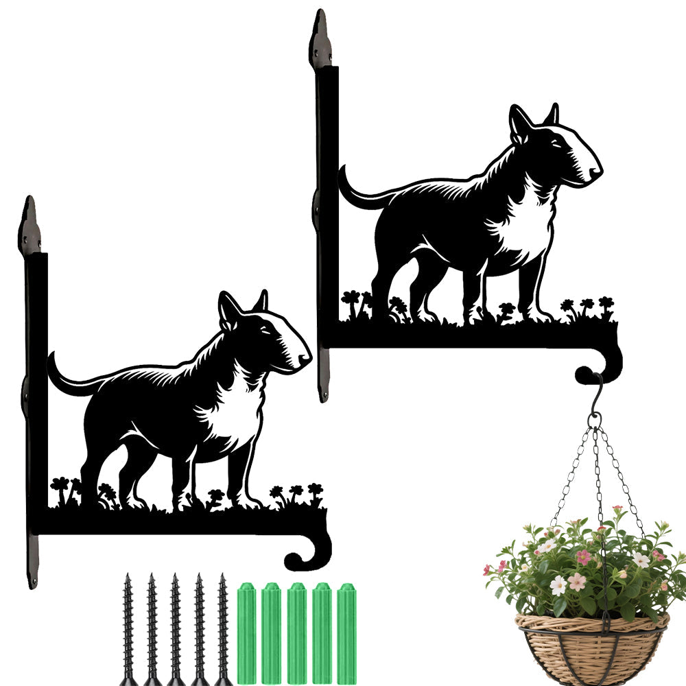 Bull Terrier Inglês - Suporte de Planta em Metal