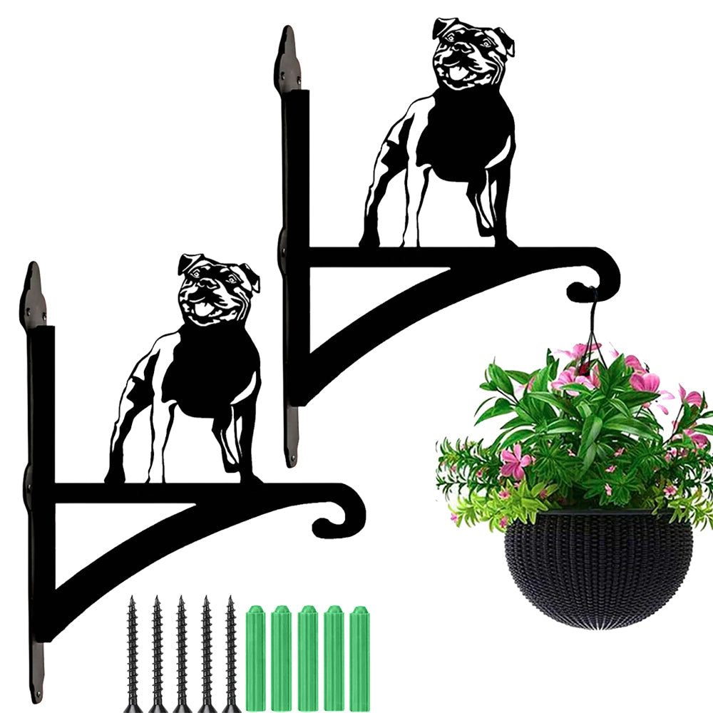 Staffordshire Bull Terrier II - Suporte de Planta em Metal