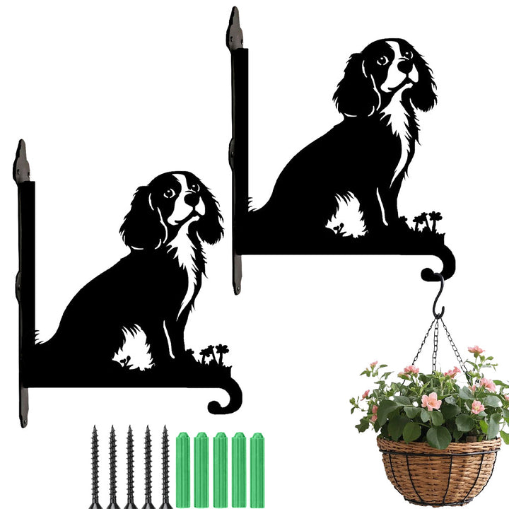Cavalier King Charles Spaniel - Suporte de Planta em Metal