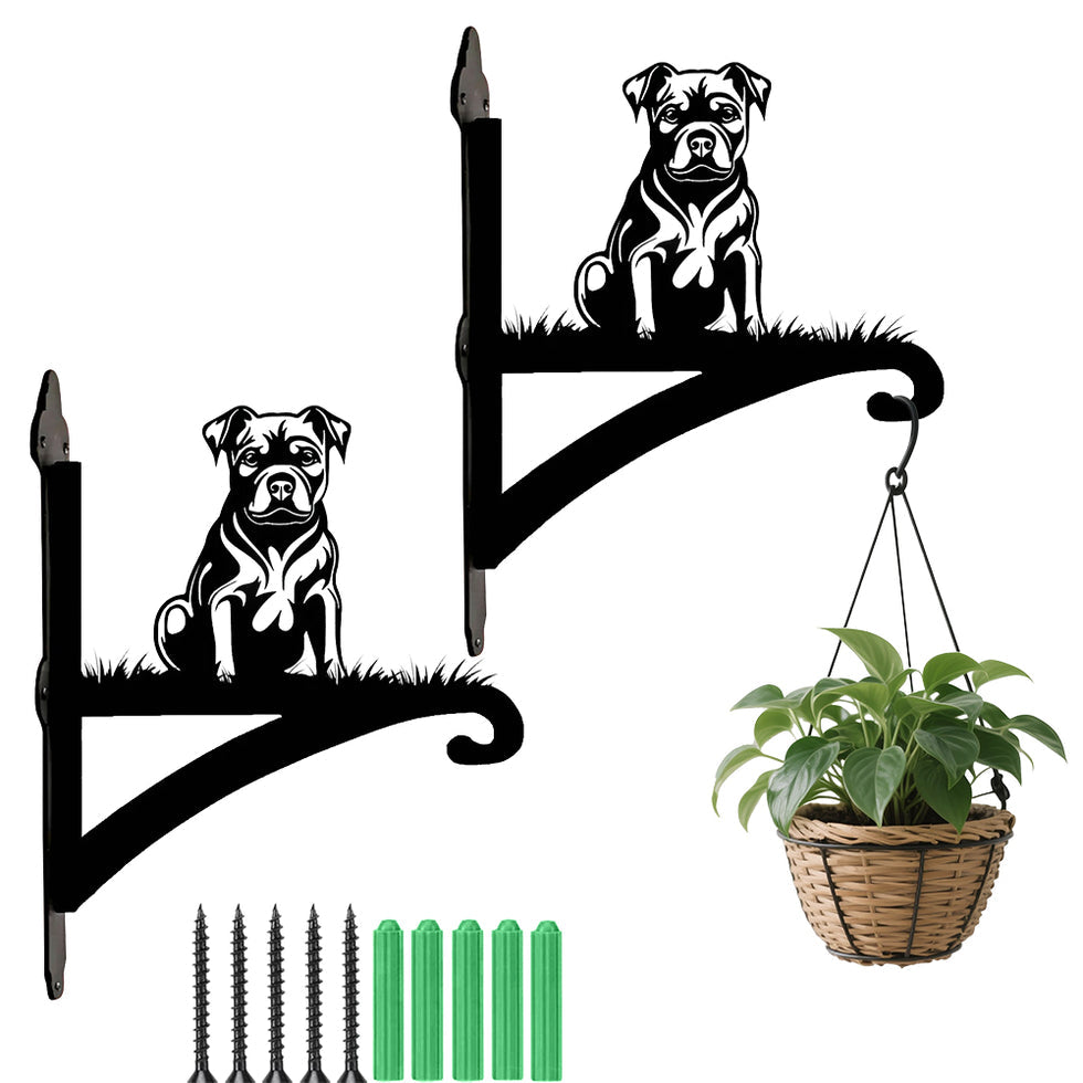 Staffordshire Bull Terrier - Suporte de Planta em Metal